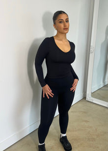  Cloud V Neck Long Sleeve Black